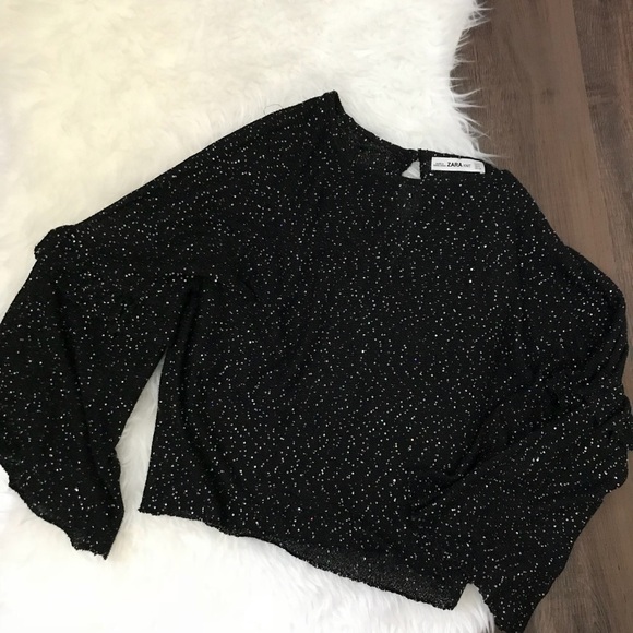 Zara Knit Sweater w Bell Sleeves and Sequins - Picture 1 of 5